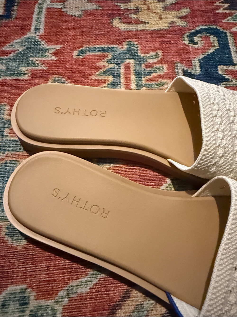 Rothy's Cream Woven Slide Sandals - Picture 3 of 4